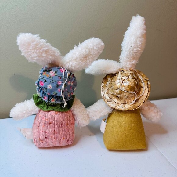 Set of 2 fabric Easter bunnies Easter decoration Spring tiered tray Easter bunny - Picture 4 of 9